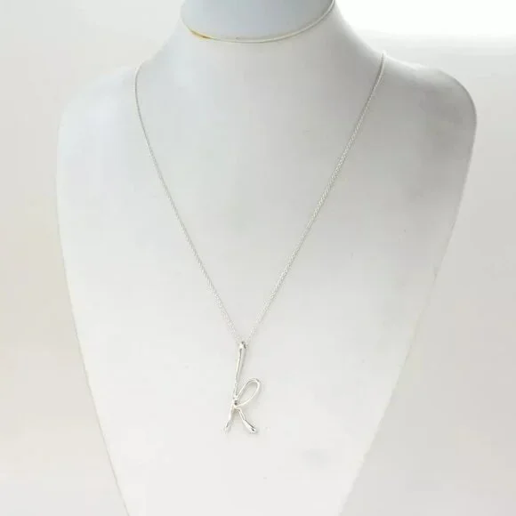 Tiffany & Co. XL Letter K Necklace 30" Silver 925 Peretti Auth w/Bag #22400 - Picture 2 of 9